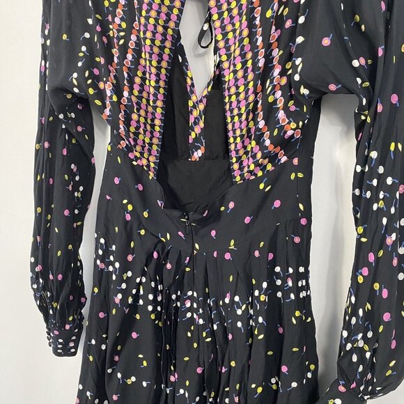 Free People OB736059 Coryn Long Sleeve Mini Dress in Black Combo Size 4 - Picture 11 of 11